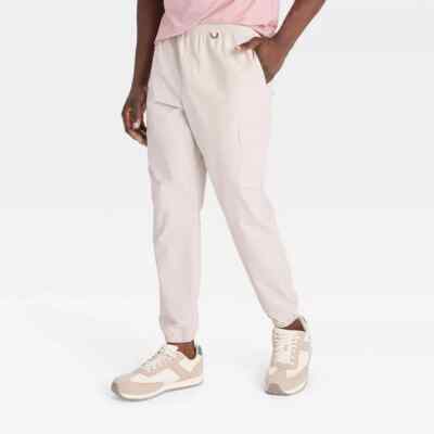 All in Motion Men's Utility Cargo Jogger Pants - (Off White) Size: (MEDIUM)