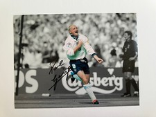 Signed Paul GASCOIGNE England 16"x12" Photo - EXACT PROOF/COA - Rangers Spurs