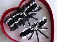 NEW Wedding Garter Black White Prom GetTheGoodStuff Police Officer Handcuff