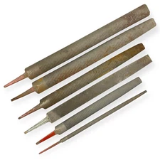 Flat, Round and Half Round File Set 12, 14, 16 in, 6 Pcs