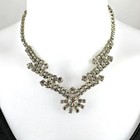 50s Crystal Rhinestone Flower Choker Necklace