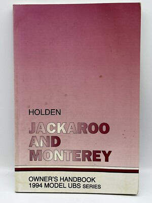 Holden Jackaroo Monterey 1994 Owners Handbook Manual Car Auto Service ...