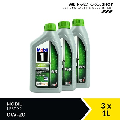 Mobil 1 ESP X2 0W-20 VW 509 00/508 00 MB 229.71 GM Porsche 3x1 Liter = 3 Liter