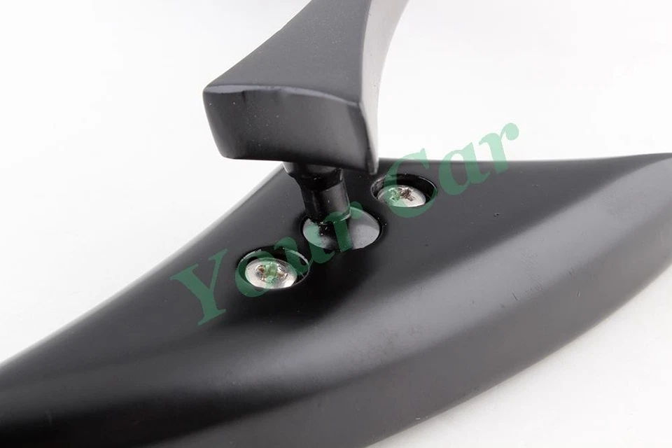 Espejos retrovisores laterales hoja negra para motocicleta Honda Kawasaki Suzuki Victory Foto 4 de 4