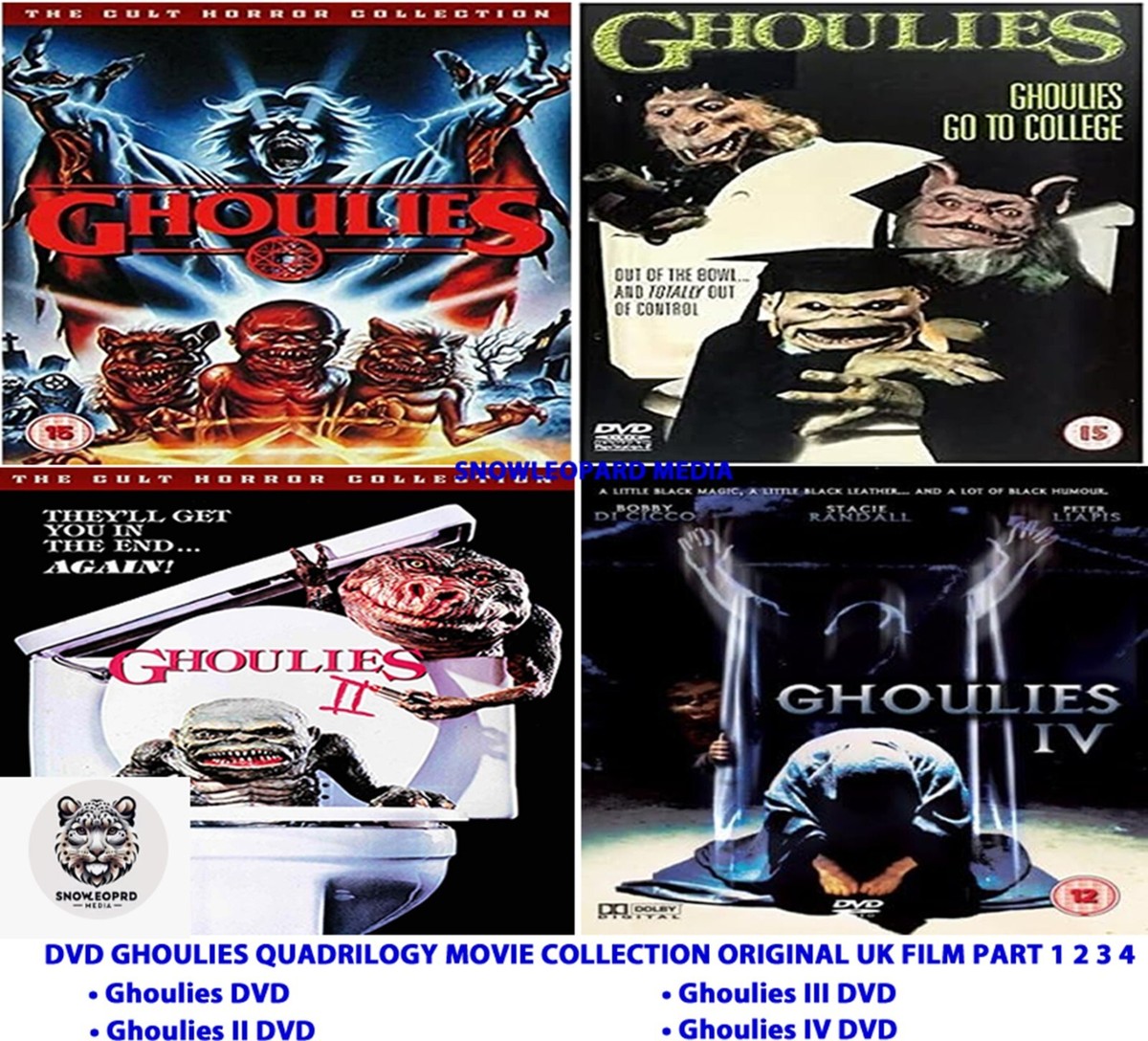 DVD GHOULIES QUADRILOGY MOVIE COLLECTION ORIGINAL UK FILM PART 1 2