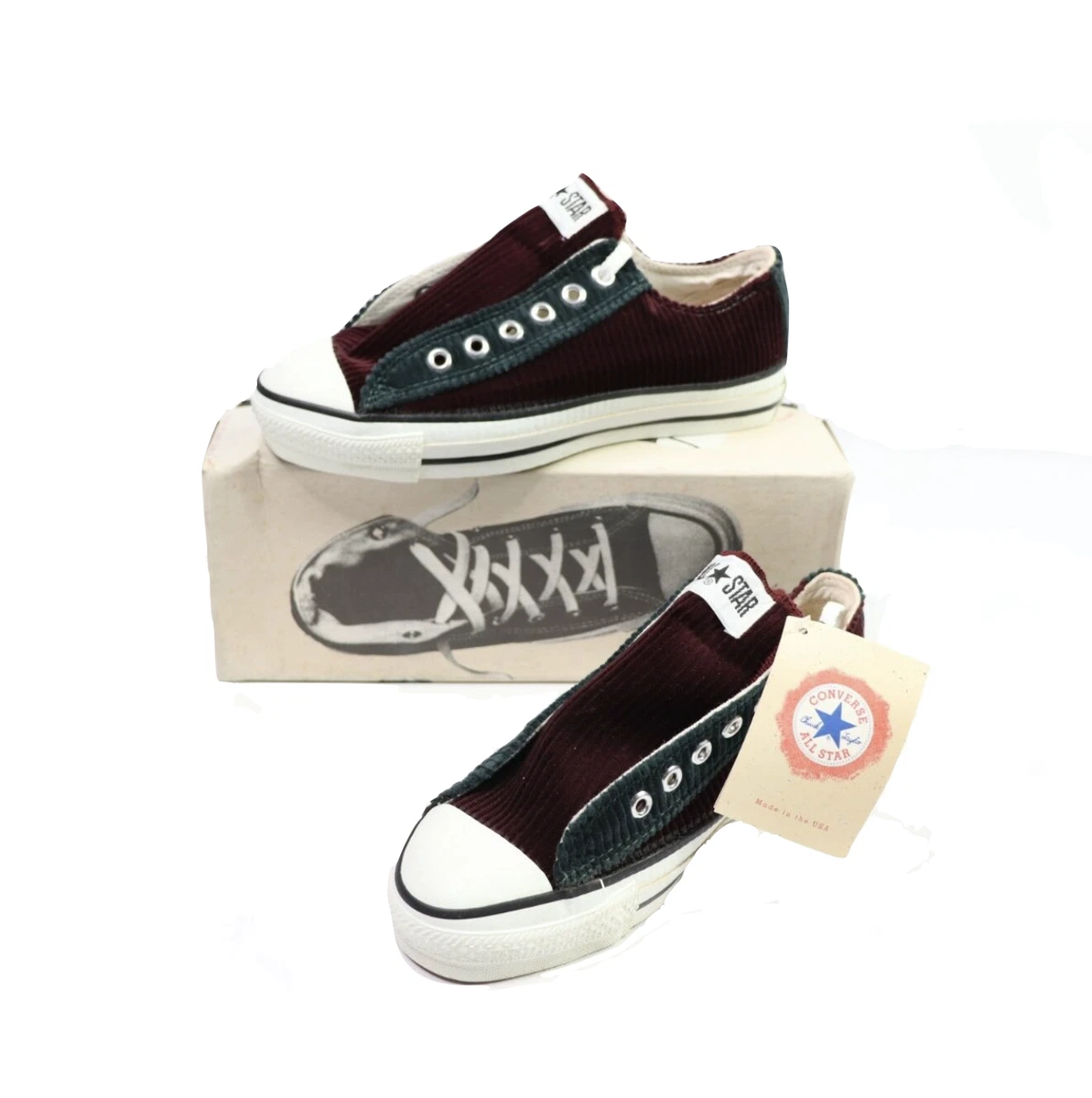 NOS Vintage 90s Converse All Star Chuck Taylor Lo Corduroy Shoes USA Womens 7
