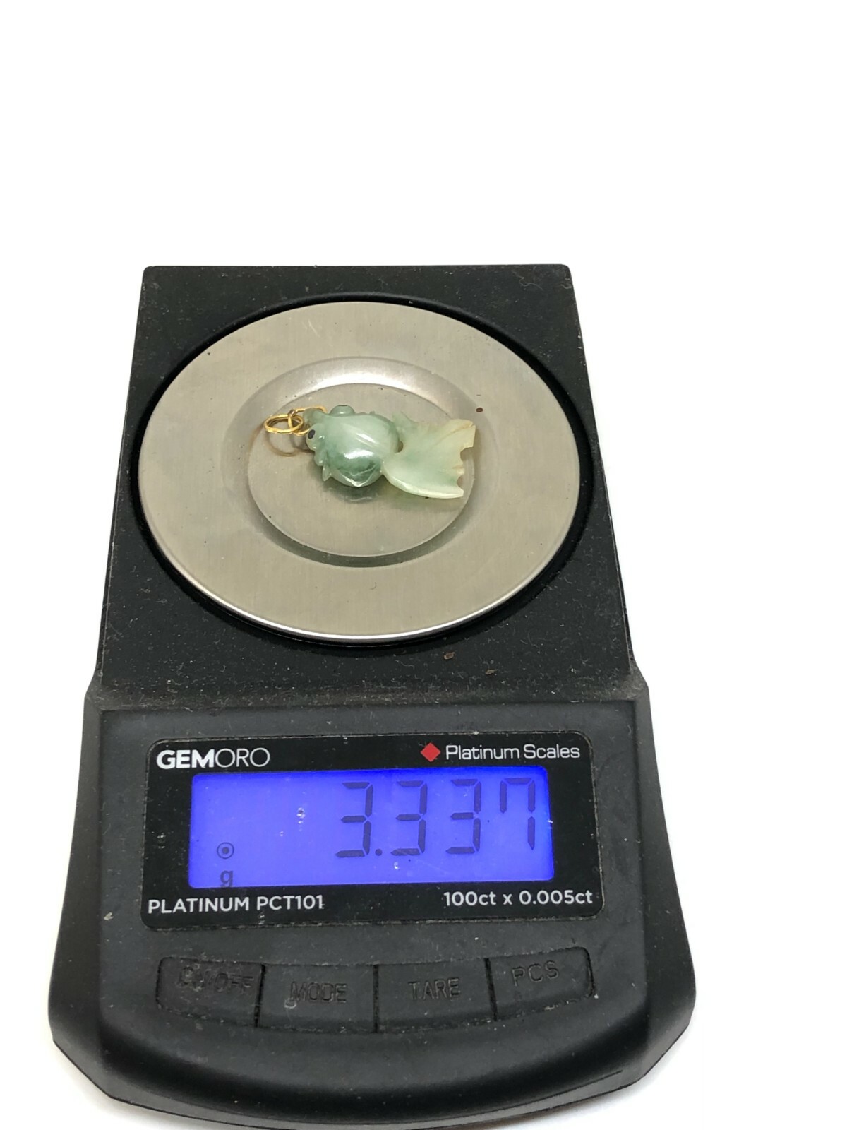 Antique solid gold Gold fish jade charm - image 4