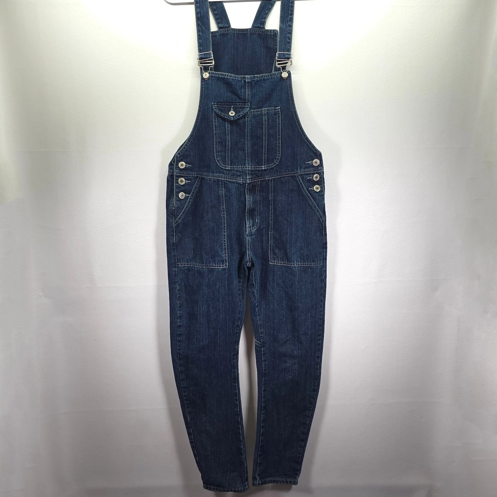 Jeans Bib Overalls Men 36x28 Denim Outdoor Farming Dad Straight Adjustable Strap