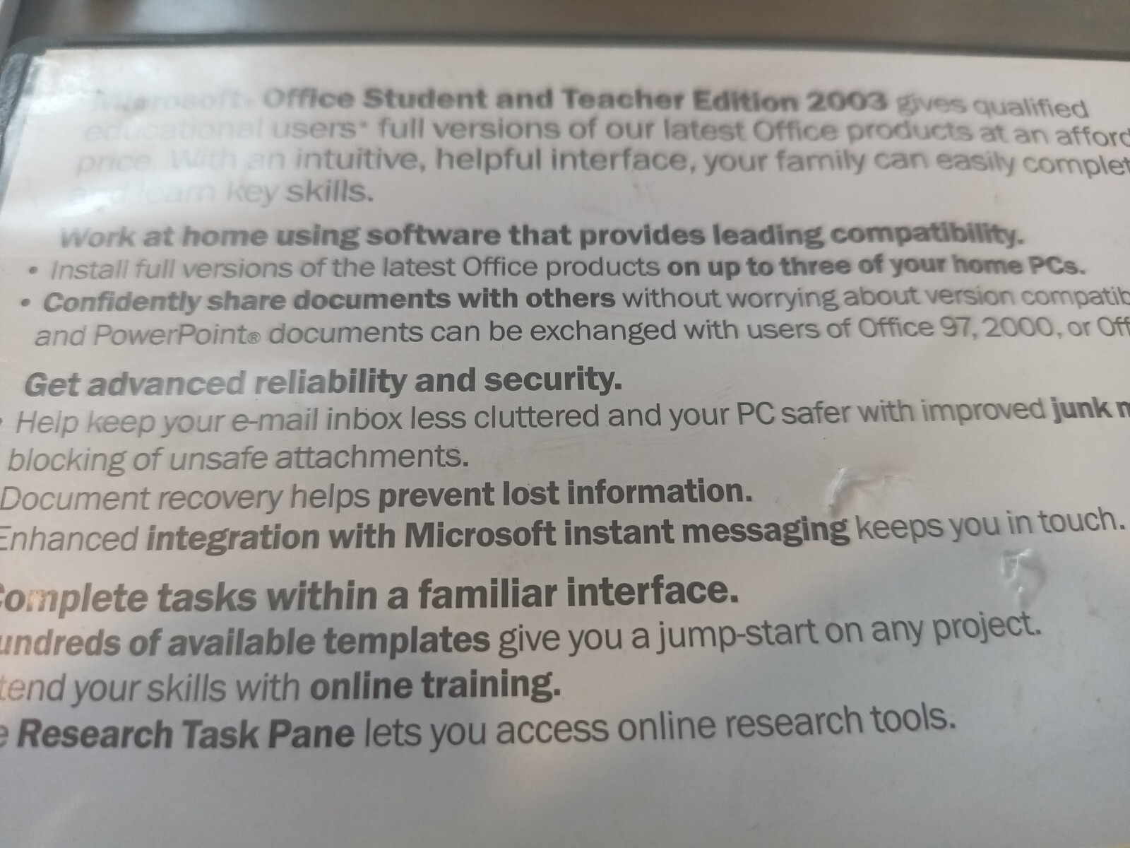 Microsoft Office Student and Teacher Edition 2003 for Windows eBay