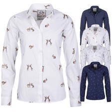 Ladies Patterned Shirt Rydale Wistow Country Shirts Women's Long Sleeve Blouse