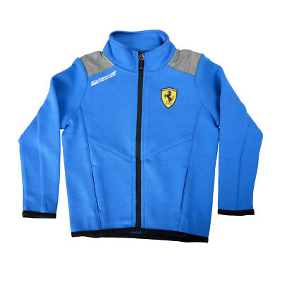 Scuderia Ferrari Kid ''Cotton Bonded Full Zip'' Blue Track Sweater