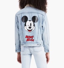 Levi’s X Disney Mickey Mouse Ex-boyfriend Denim Sherpa Trucker Jacket - S - -