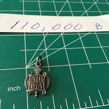 Premio de Membresía Medalla Insignia ABWA Mujeres Negocios Plata Esterlina 3D Dije