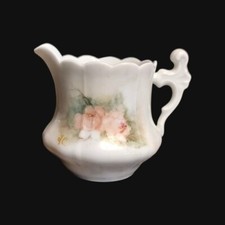 Giraud Llimoges France Pink Rose Small Floral Creamer 2.5" Handpainted Pitcher