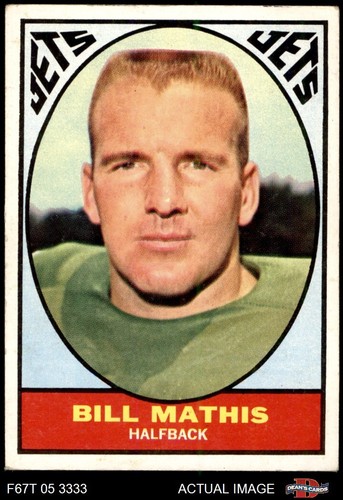 1967 Topps #96 Bill Mathis Jets Clemson 4.5 - VG/EX+ | eBay