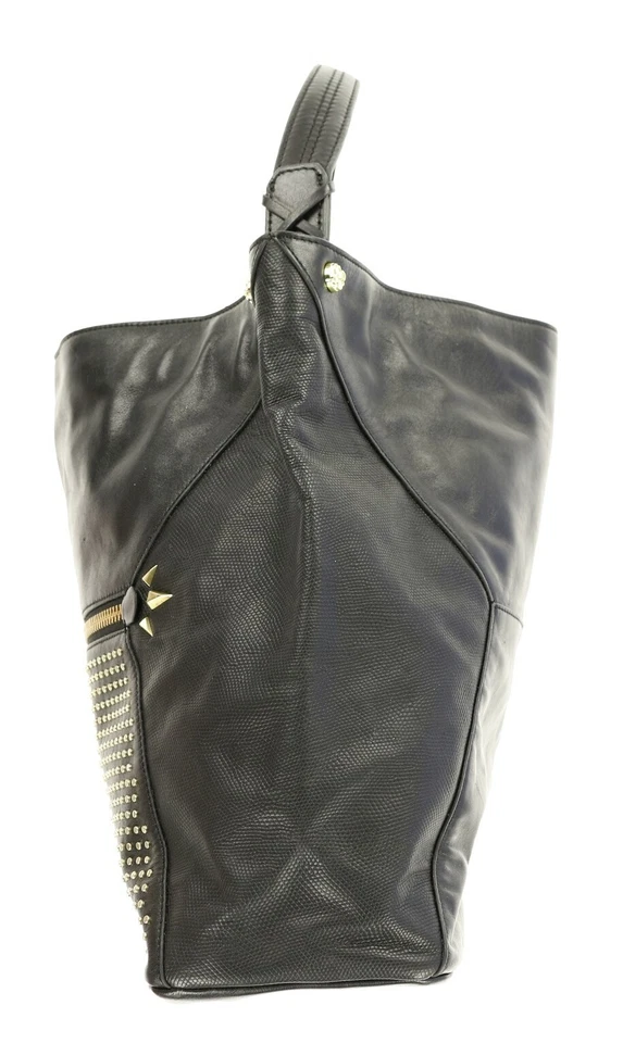 RAFE 铆钉大号皮革挎包黑色 134629 — 第 2/4 张图片