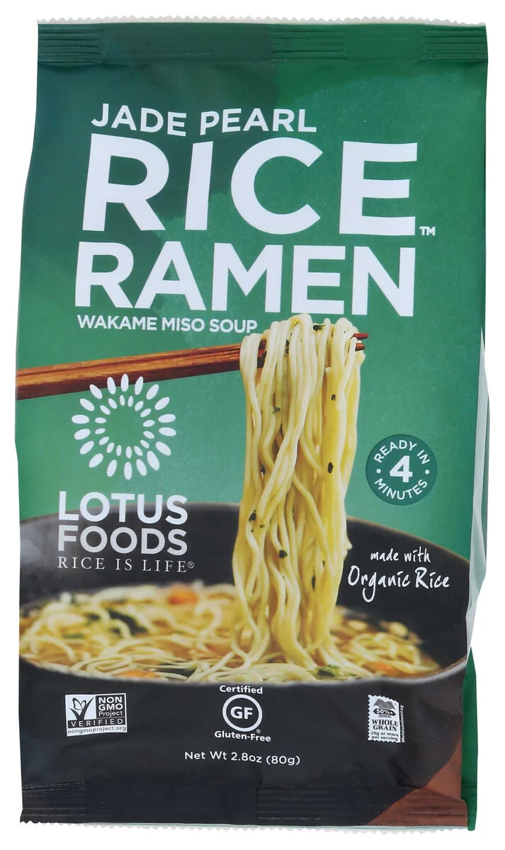 Lotus Foods - Ramen de arroz con perlas de jade con sopa de miso Wakame - ¡Paquete de 10!