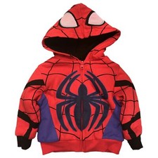 Marvel Infant  Toddler Boys Red Sherpa Spider-Man Hoodie Sweatshirt Jacket