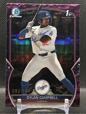 Dylan Campbell 2023 Bowman Draft Chrome /199 Fuchsia Crater Refractor # BDC-181
