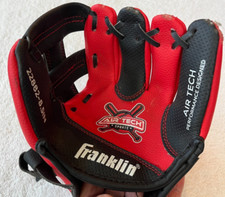Franklin Air Tech Baseball Glove Kids Youth 8.5  - Red Black 22882 Soft RHT