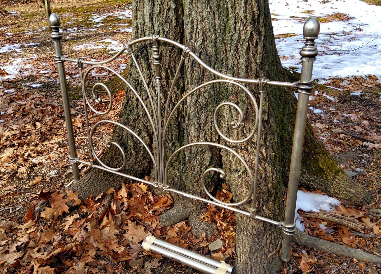 FULL SIZE SILVER IRON HEADBOARD eBay