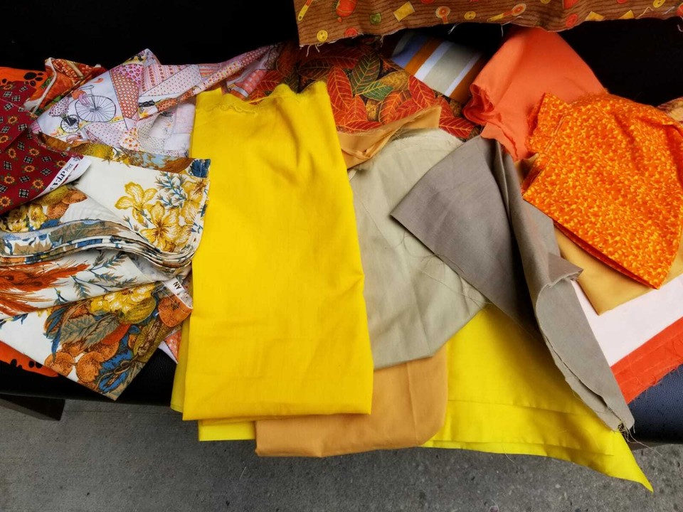 Thanksgiving/Fall 100 Cotton Fabric Remnants Quilting Crafts Half