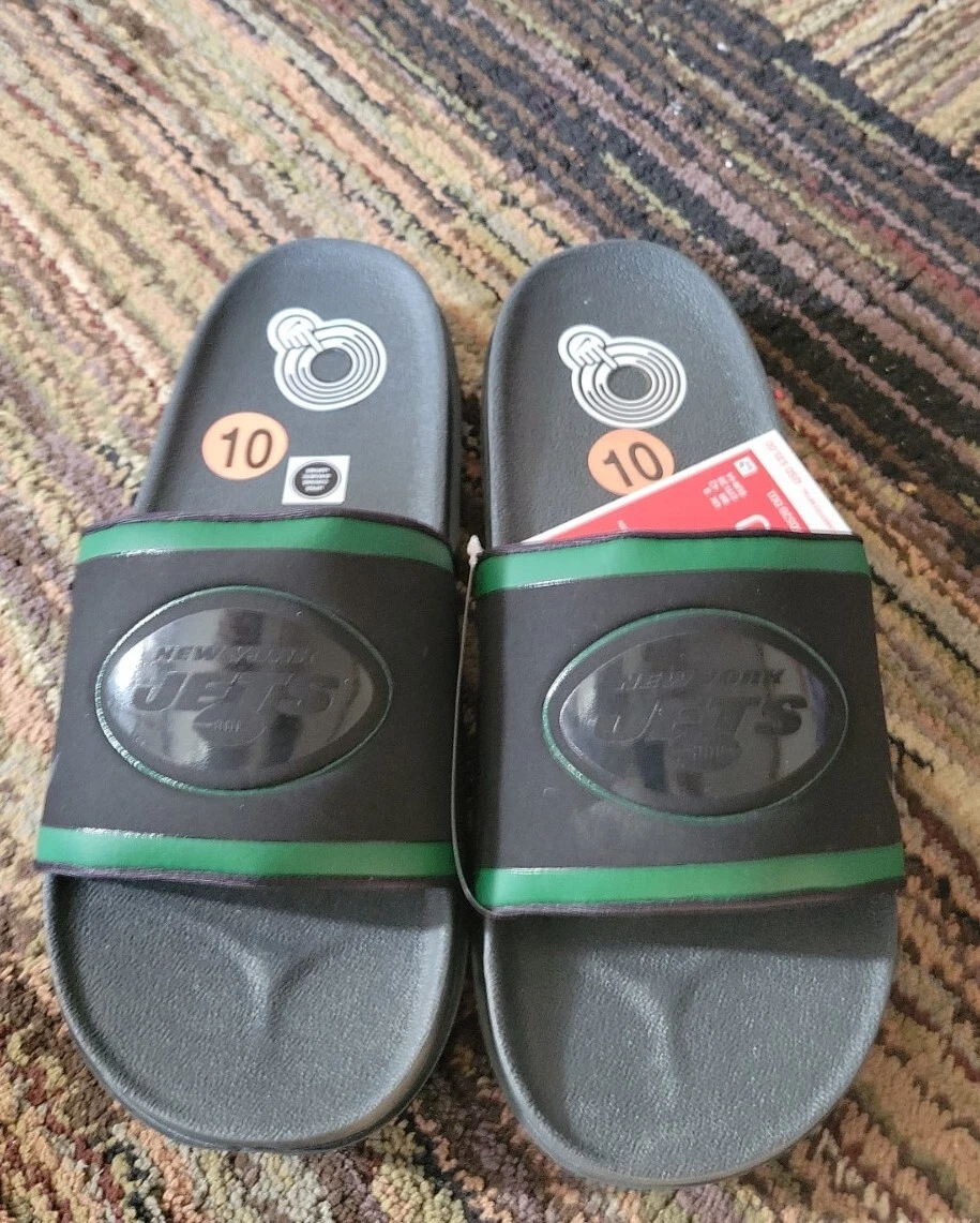 Scarpe sandali Nike Off Court da uomo New York Jets Slides taglia 10 neri e verdi NFL