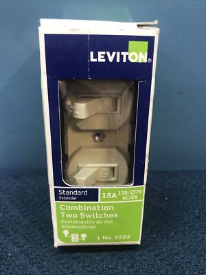 Leviton Ivory 120V 15A Combination Two Switches 5224