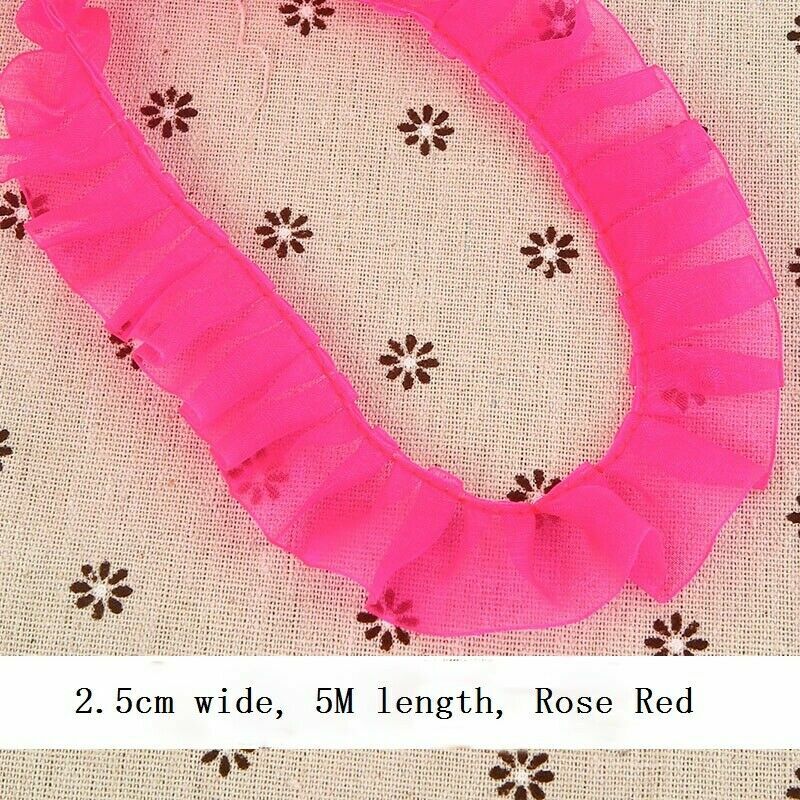 100 Cm Chiffon Rüschen-Spitzenband, 3-lagig Plissiert – DIY Borte Für Brautkleider, Kleidung & Wohnaccessoires