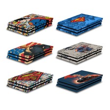 SUPERMAN DC COMICS LOGOS AND COMIC BOOK VINYL SKIN FOR SONY PS4 PRO CONSOLE