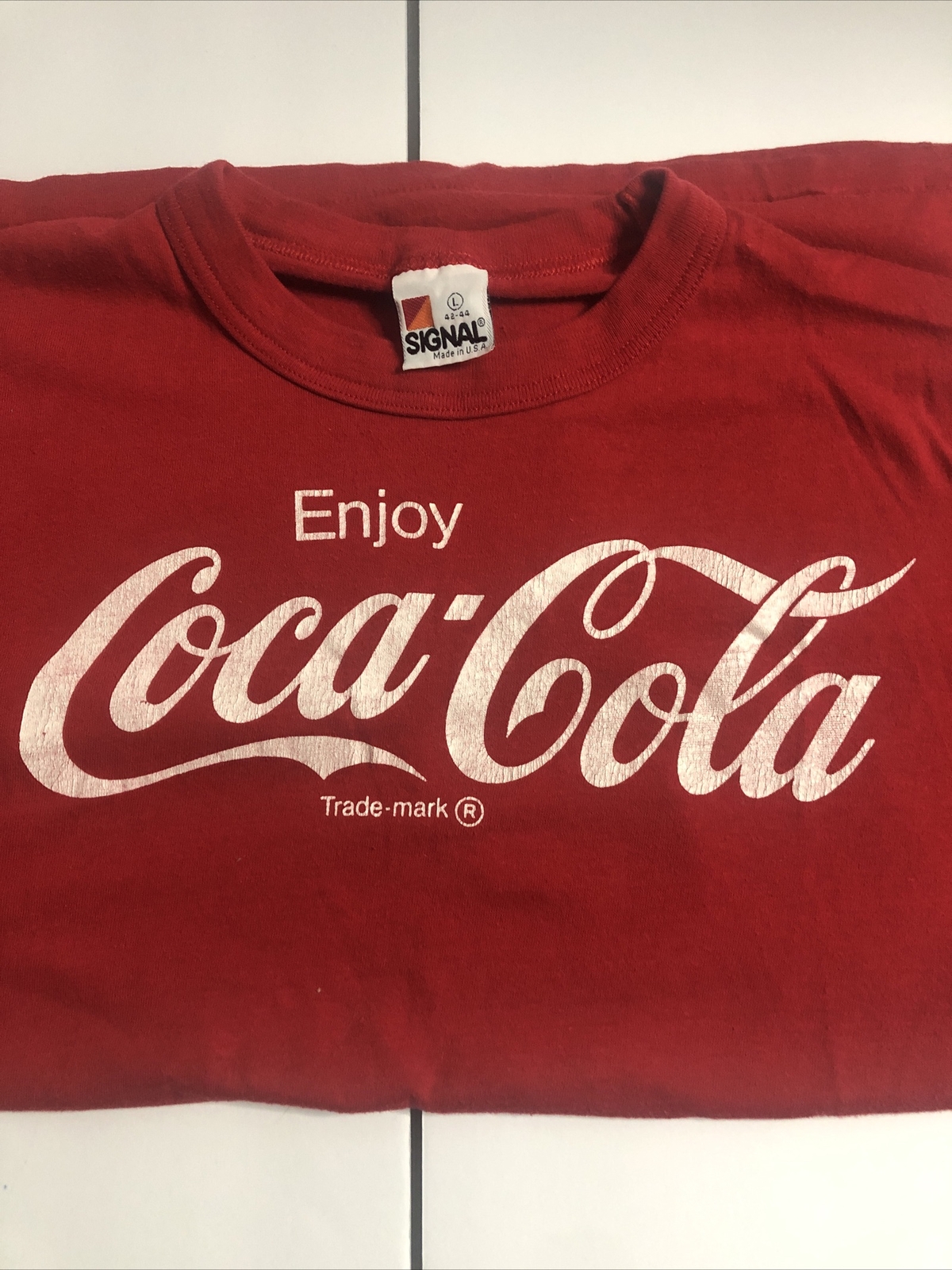 T-shirt Vintage Femme Coca-Cola – Orange Clair, Taille XS, Original 2013, état Impeccable