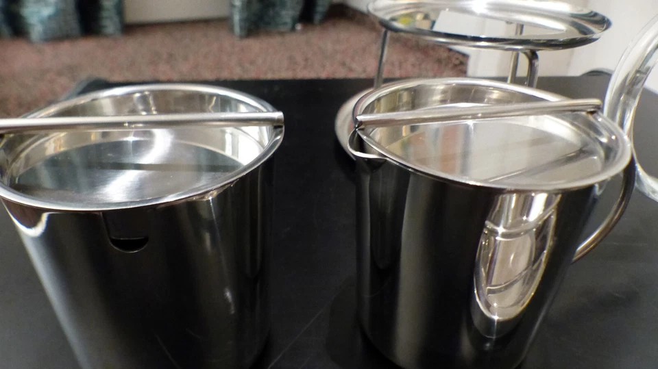 Teekanne & Stövchen & Milch und Zucker, WMF 90er Jahre, „Concept“. Design by Ole - Bild 3 von 3