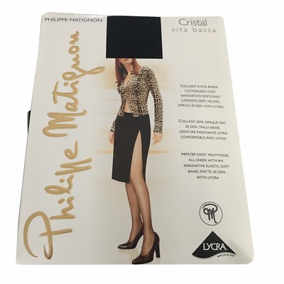 Black Collant For Women PHILIPPE MATIGNON Low Waist 30 DEN Art CRISTAL