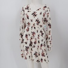 Collective Concepts Floral KRYSTAL TEXTURED Midi Dress Large L OFF WHITE New