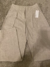 Reformation Asher Linen Wide Leg Trouser Pants Size 2
