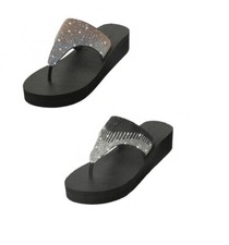 Women's Sandals Flip Flop Two Tone Thong Upper Rhinestones 6 7 8 9 10 11