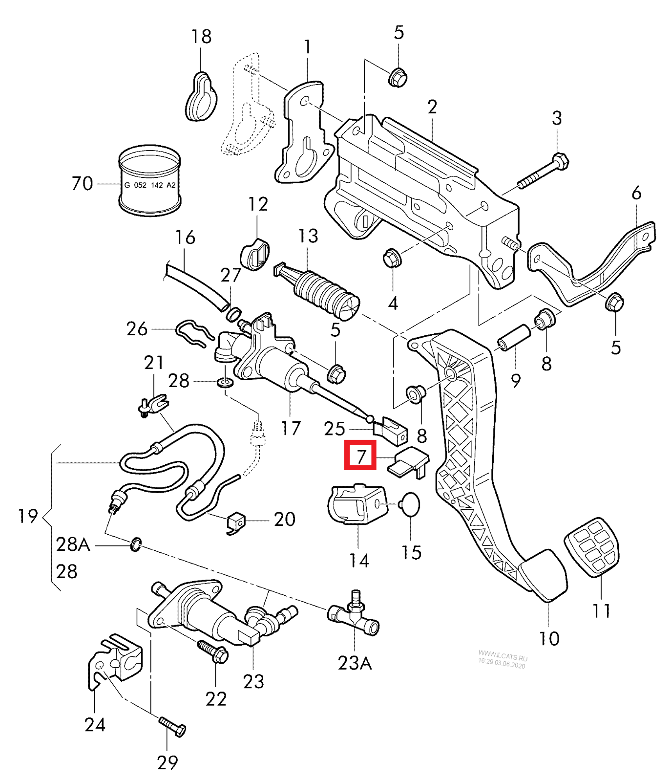 NEW GENUINE VW GOLF BORA AUDI TT CLUTCH PEDAL MASTER CYLINDER STOPPER