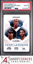 2010 PANINI R & S TEAM LEADERS #7 CARMELLO ANTHONY-CHAUNCEY BILLUPS POP 1 PSA 10