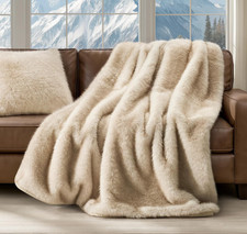 Luxury Faux Fur Throw Blanket, Soft Fluffy Faux Mink Blankets for Bed, Couch,...