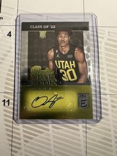 2022-23 Donruss Elite Rookie Yearbook Autographs Ochai Agbaji #RYB-OAG Auto RC
