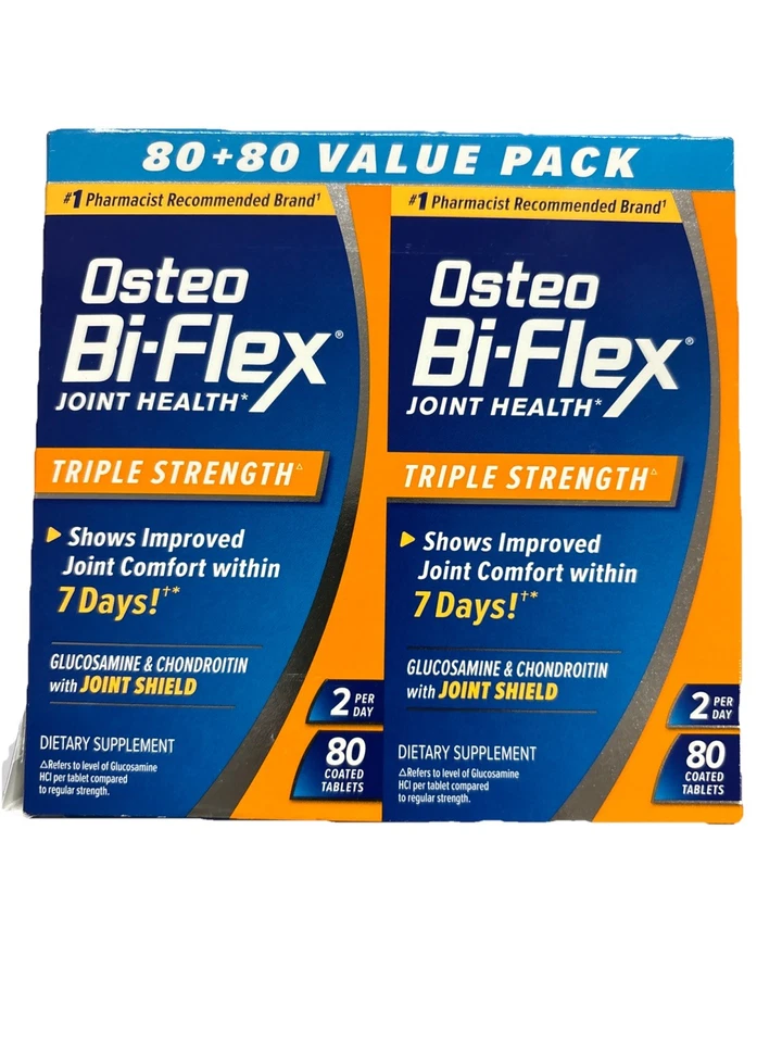 2Pk Osteo Bi-Flex Salud Articular Triple Fuerza con Vitamina D 80 Tabs Ea Exp:3/28 Foto 2 de 4