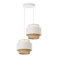 Pendelleuchte Esszimmer Jute Weiß Natur E27 Ø 30 Cm HäNgelampe Wohnzimmer BüRo