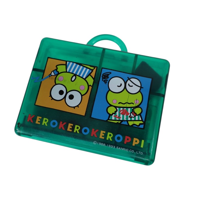 Vintage 1993 Sanrio Kerokero Keroppi Character Stationery Stamp Set Green