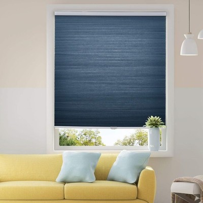 Cordless Honeycomb Cellular Shades, 23''x64'' Ocean Blue Light Filtering Window Bl