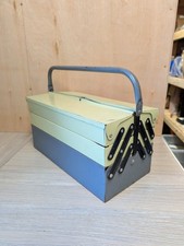 Vintage Metal Cantilever Tool Box Multi-Tier Storage with Handle