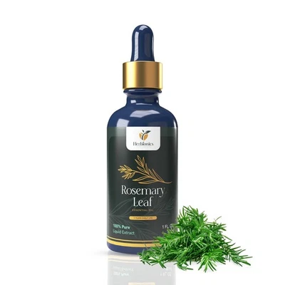 Herbionics Natural Rosemary Leaf Extract Oil - 100% Pure & Organic Essential Oil