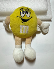 Vintage M&M's Yellow Character Plush Advertising Mascot Stuffed Toy w/ White "m"