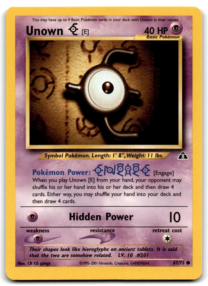 Unown (E) 2001 Pokemon Neo Discovery Unlimited Common #67/75 - LP