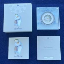 2020 THE SNOWMAN 50P SILVER PROOF COIN COLOUR ROYAL MINT BRAND NEW + COA 2E729