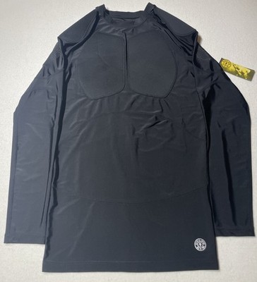 Gold's Gym Men Shirt L/XL Black Compression Padded Lifting Long Sleeve NWT